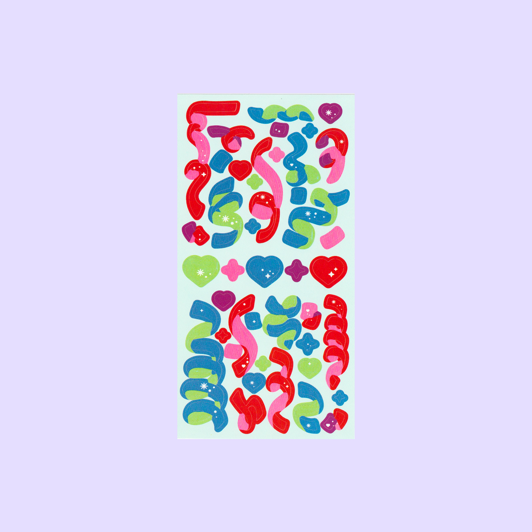 Hoja de Stickers Decorativos — Confetti Party