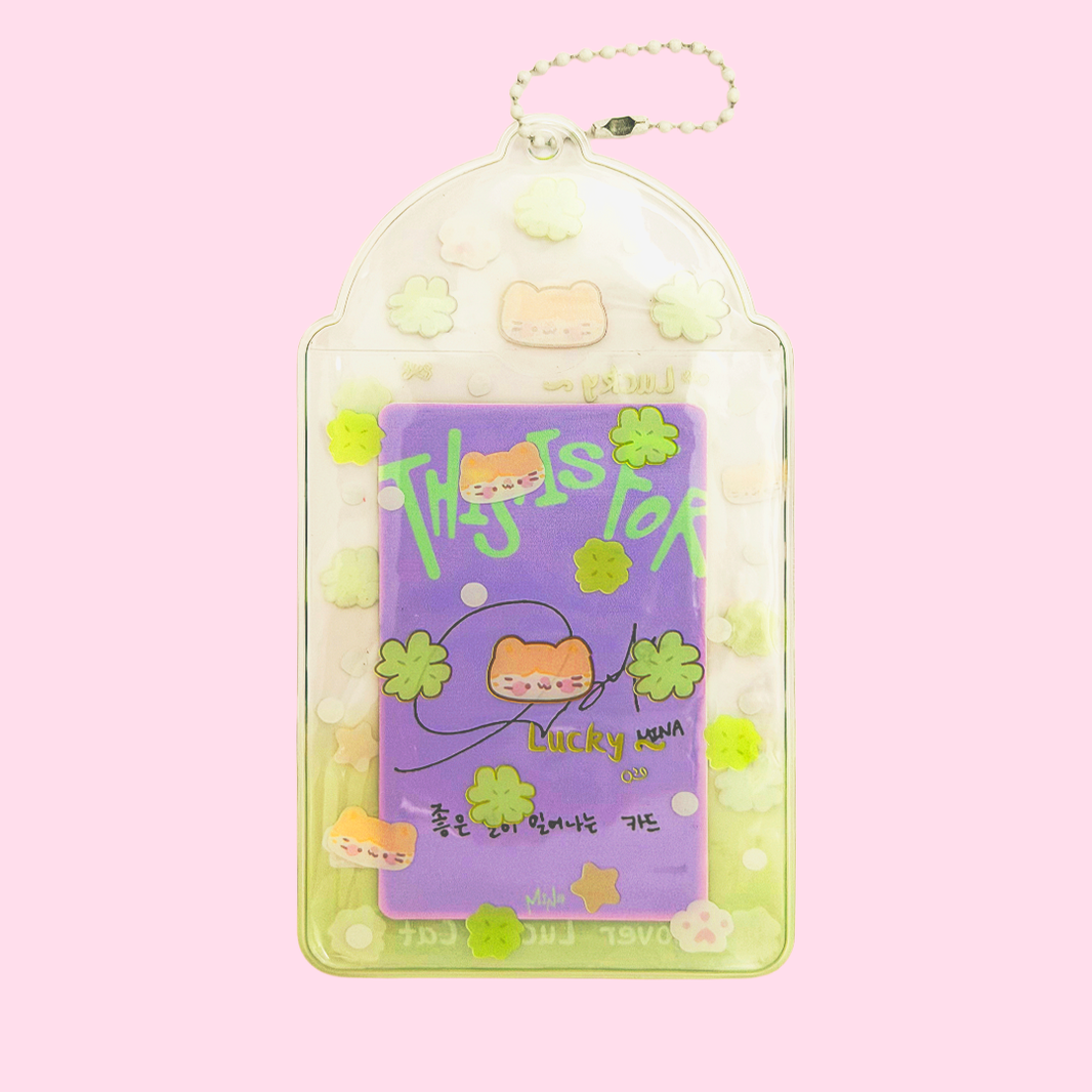 Photocard Holder — 'Lucky Cat' (Clear ver.)