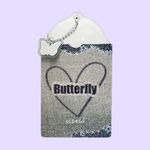 Photocard Holder —  Butterfly Denim con Charm