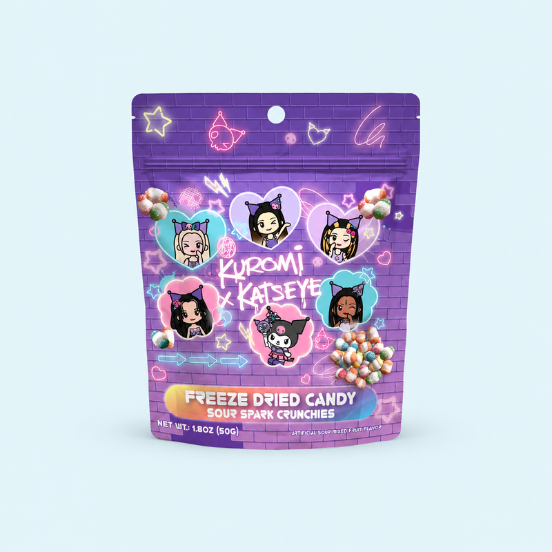 Kuromi x KATSEYE — Sour Spark Crunchies | Freeze Dried Candy