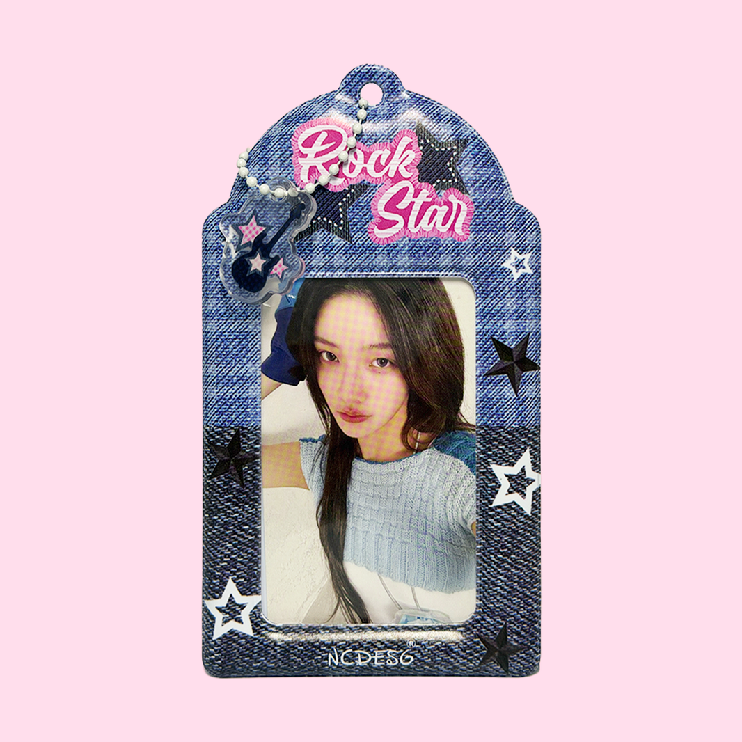 Photocard Holder —  Rockstar Denim con Charm