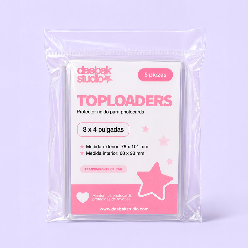 Toploader Transparente — 3x4 pulgadas